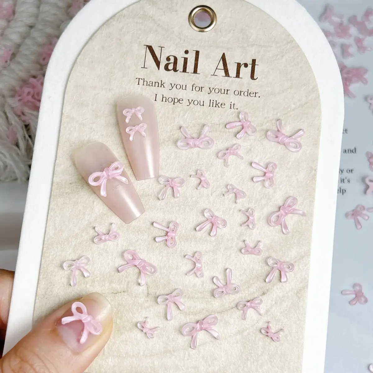 60PCS Translucent Sweet Bowknots Resin Nail Art Decorations Hollowed Glossy Jelly Bows Nail Charms Accessories DIY Nails Designs - Image 6