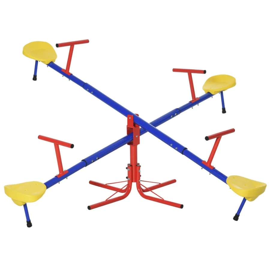 

Seesaw Swivel Teeter Totter with 360 Spinning 4 Seater Seesaw Outdoor Playground Equipment for Backyard Boys and Girls Aged 38
