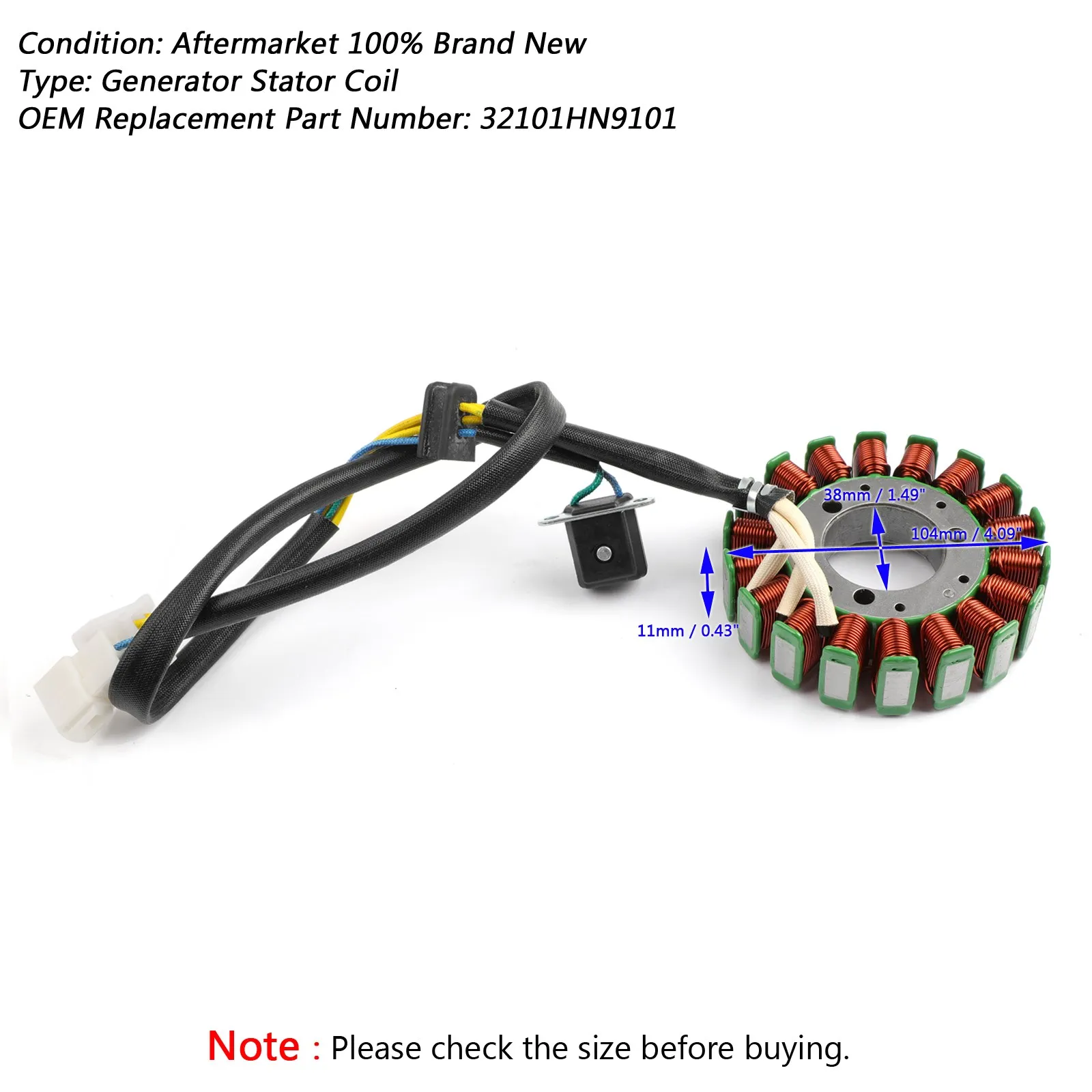 Artudatech Stator Coil For Hyosung GT650 X GT650R GT650S GV650 ST7 2005-2015 32101HN9101