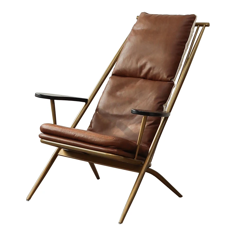 

Leather wrought iron recliner study leisure sofa bed and breakfast sofa