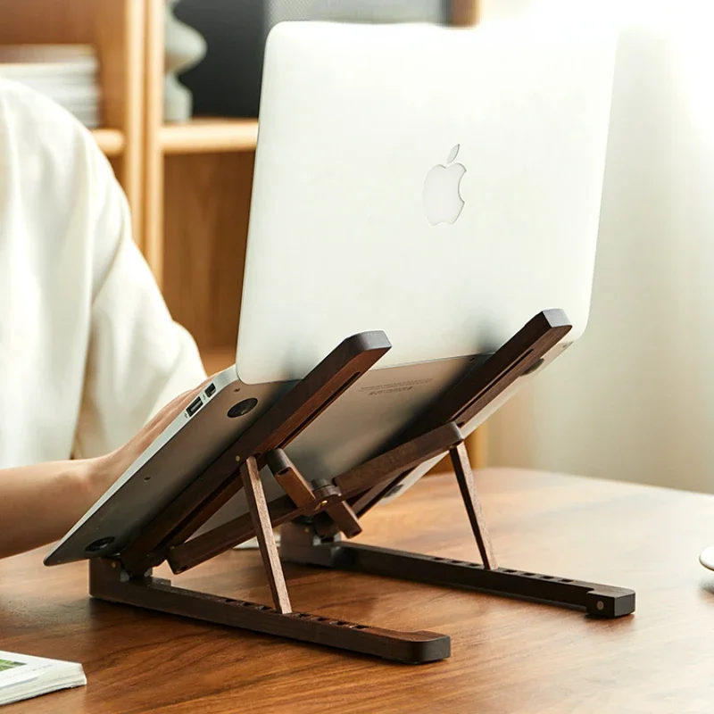 

Laptop Stand, Desktop Raise Radiator Solid Wooden Ipad Holder Stands , Folding Portable Adjustable Cervical Spine Tablet Holders