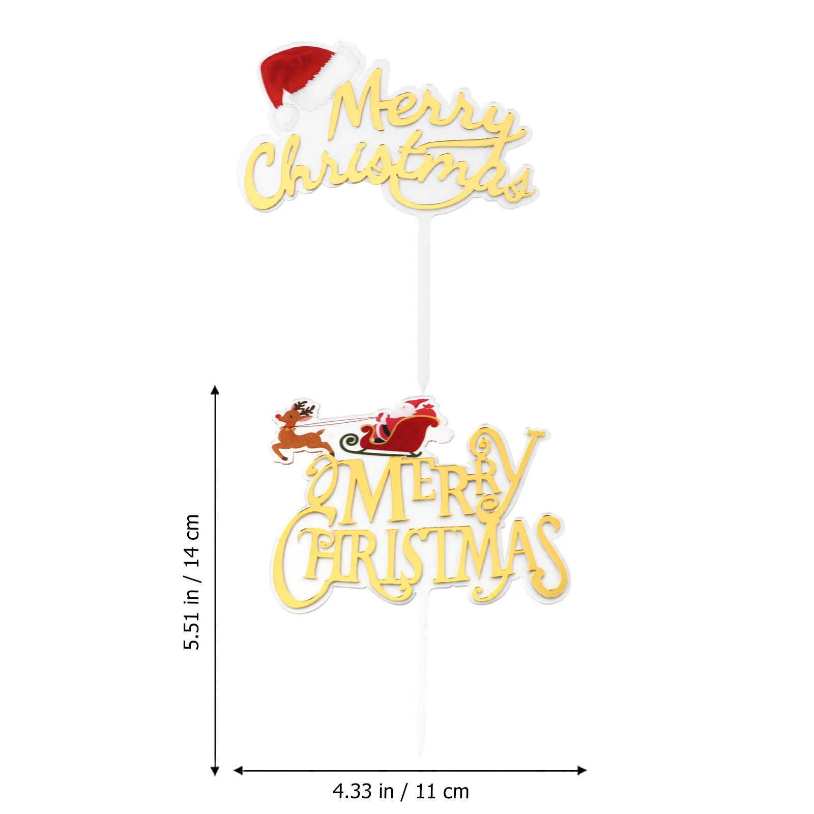 

4Pcs Christmas Hat Cake Toppers Food-Grade Material Healthy Sanitary Crafted Decorations Eye-Catching Festival Atmosphere Indoor