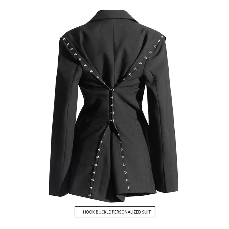 Women's Minimalist Sports Jacket Top Long Sleeved Office Business Fashion Temperament Single Coat