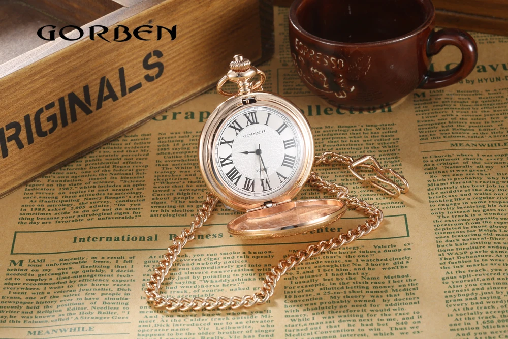 Luxury Quartz Pocket Watch for Man Women Vintage Smooth Gold Case Orologio Male Ladies Men Pendant Necklace Chain Sliver Clock