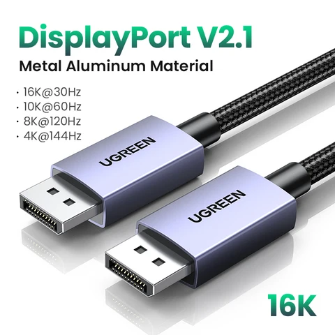 UGREEN 16K DisplayPort 2.1 кабель для высококачественной передачи видео