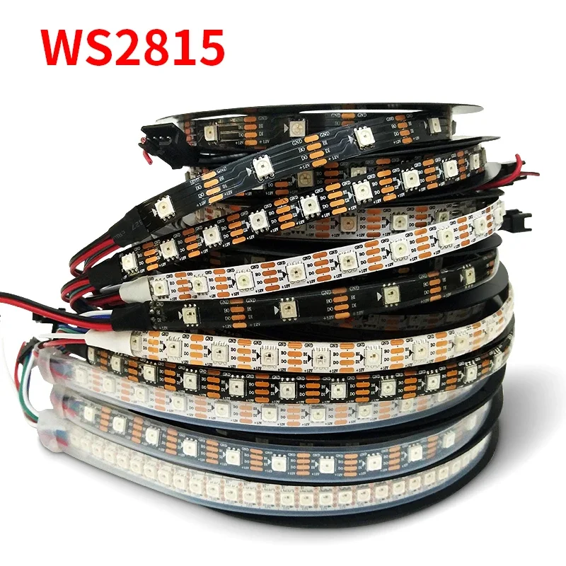 Tiras LED RGB direccionables individualmente, cinta de luz de TV, IP30/65/67, DC5V, DC12V, para habitación, WS2812B, WS2815, WS2811, SMD5050