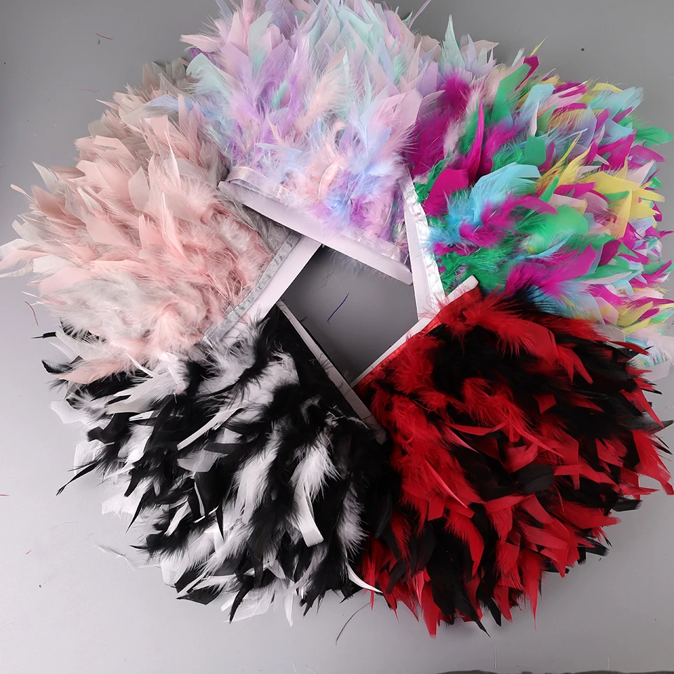 10-15cm Marabou Feathers Trim DIY Wedding Turkey Feather Ribbon Crafts Sewing Clothing Party Plume Handmade Home Decor