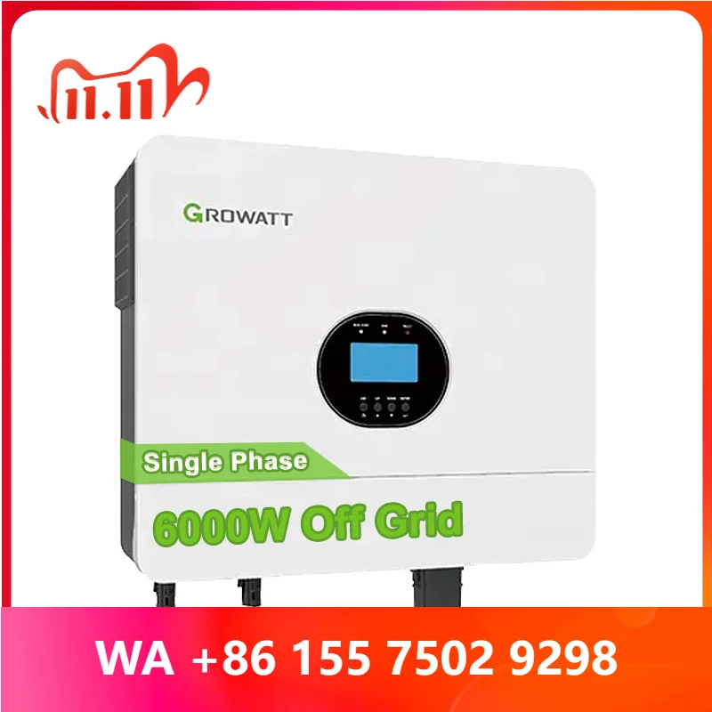 Single Phase Hybrid off grid inerter Growatt 5 6 8 10 12 String Inerter for Residential