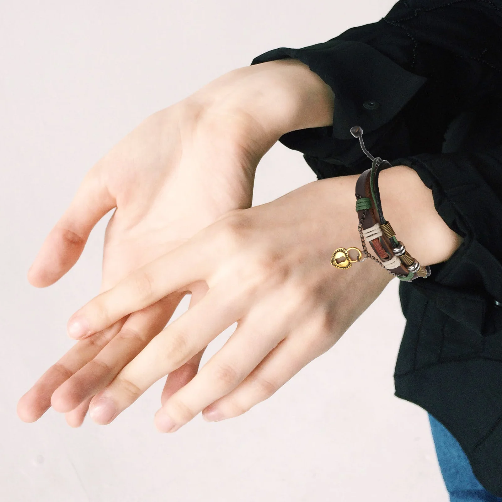 

Couple Bracelet Knitting Wrist Rope Fashion Hair Decor Exquisite Brown Lovers