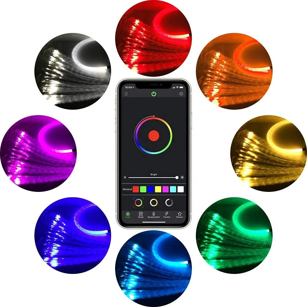 16 واط RGBW الذكية Led الألياف البصرية ضوء السماء المرصعة بالنجوم مع WIFI APP التحكم عن بعد مقاوم للماء الألياف البصرية الستار الخفيفة