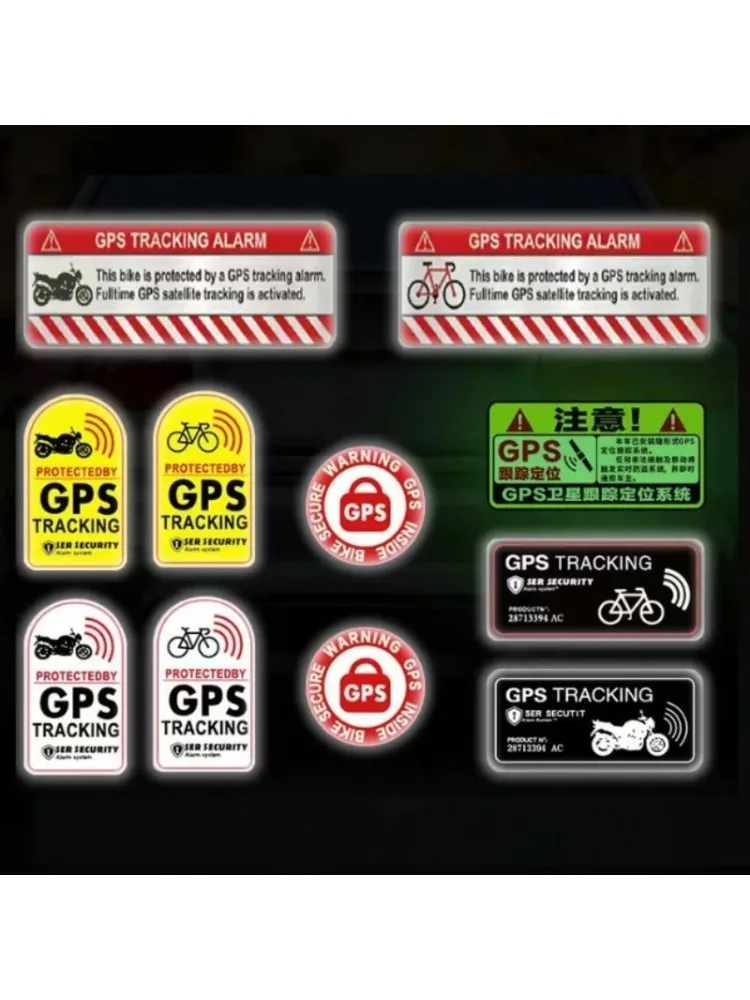AliExpress 1 PCS Bicycle Motorcycle GPS Sticker Scooter Anti-Theft Warning Sticker Tracking Reflective Waterproof Bike Accessories