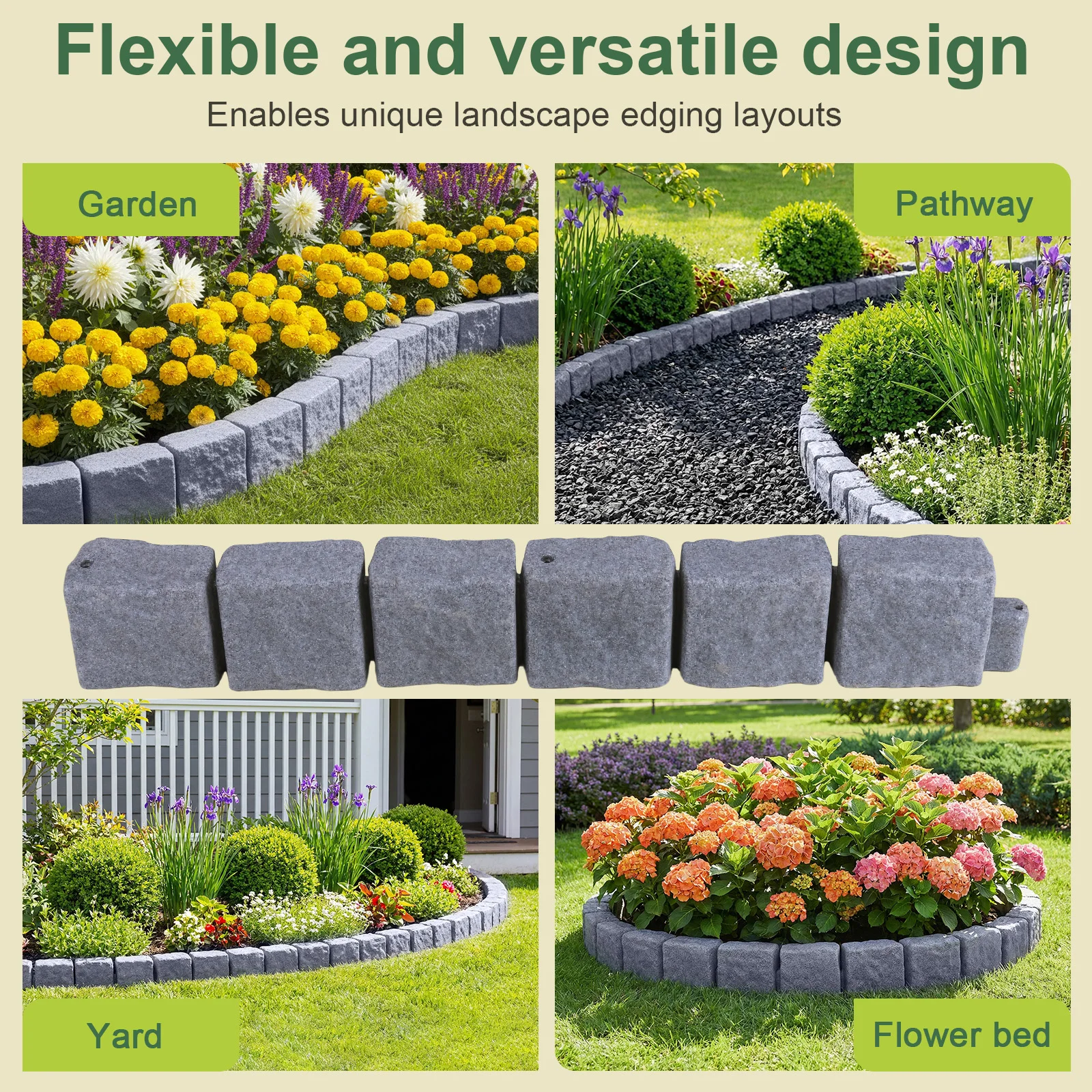 

Искусственный камень для ландшафтного дизайна, бордюрный камень для сада с 24 шипами (12 шт.) для самостоятельного оформления двора и ландшафта