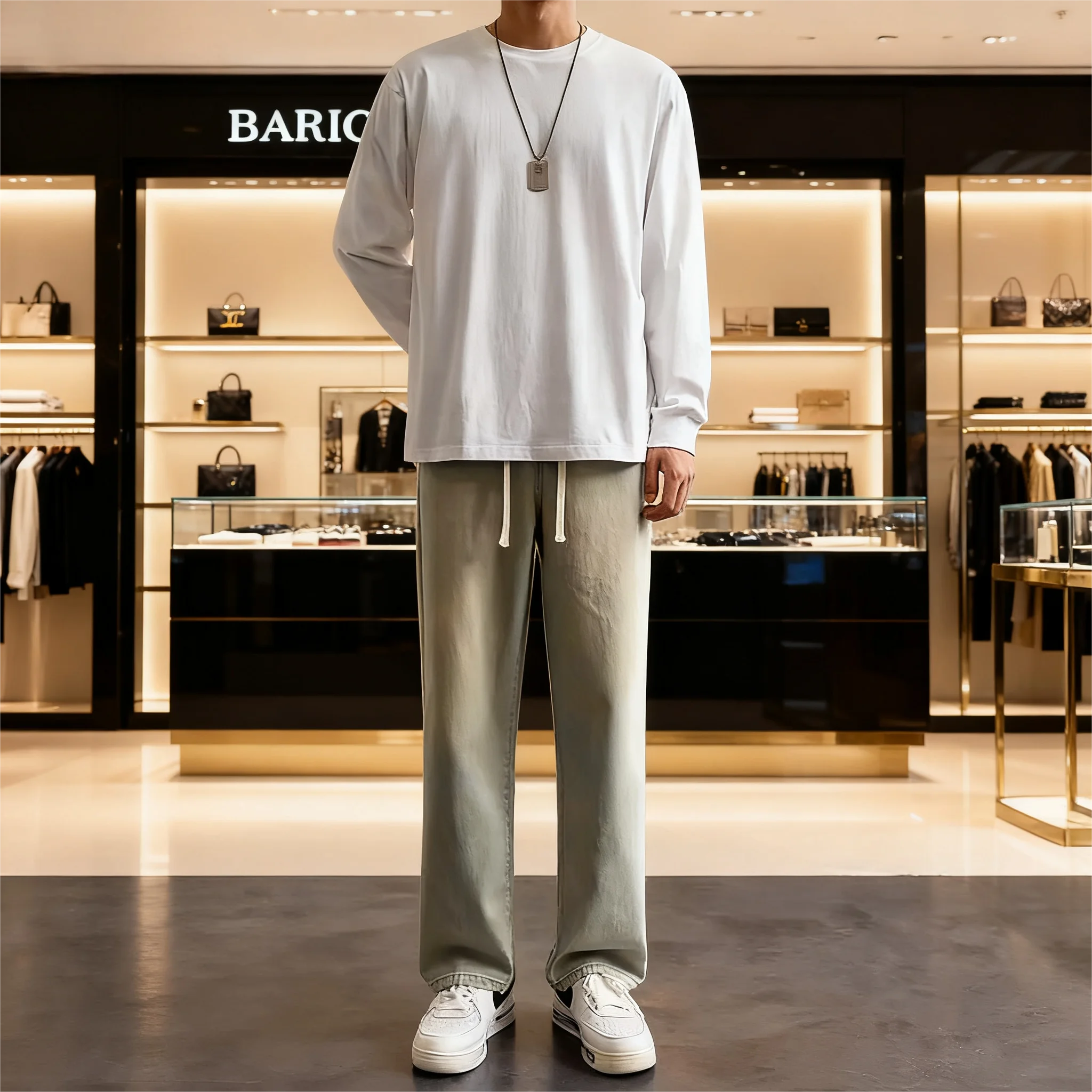 Męskie jeansy koreańskie, styl studencki, casualowe spodnie, proste, luźne, z szerokimi nogawkami, czarne, szare, niebieskie, baggy jeansy.