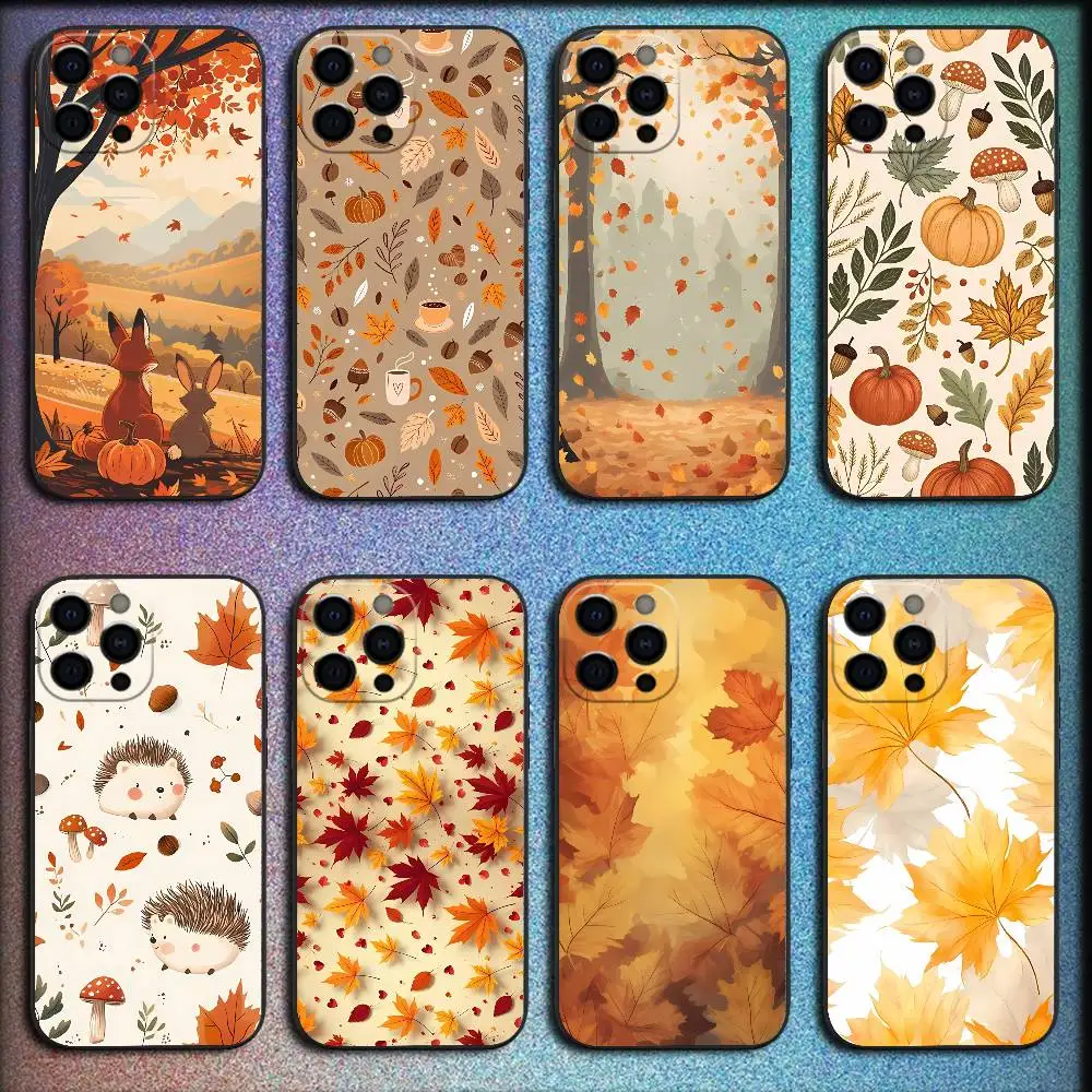 

Autumn leaves Phone Case For iPhone 17,16,15,14,13,12,Pro,Max,Plus,E,SE4,Air,Mini Black Cover