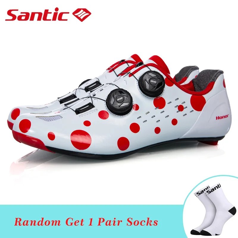 SANTIC Carbon Fiber Sole Road Cycling Shoes Anti-skid Professional Racing Bicycle Self-Locking Shoes Bike Riding Shoes 