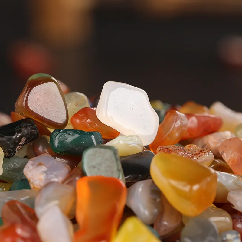 Natural Seven Gemstones Mixed Bulk for Buddhist Stupa Offering Sacred Relic Pagoda Colorful Stone Vase