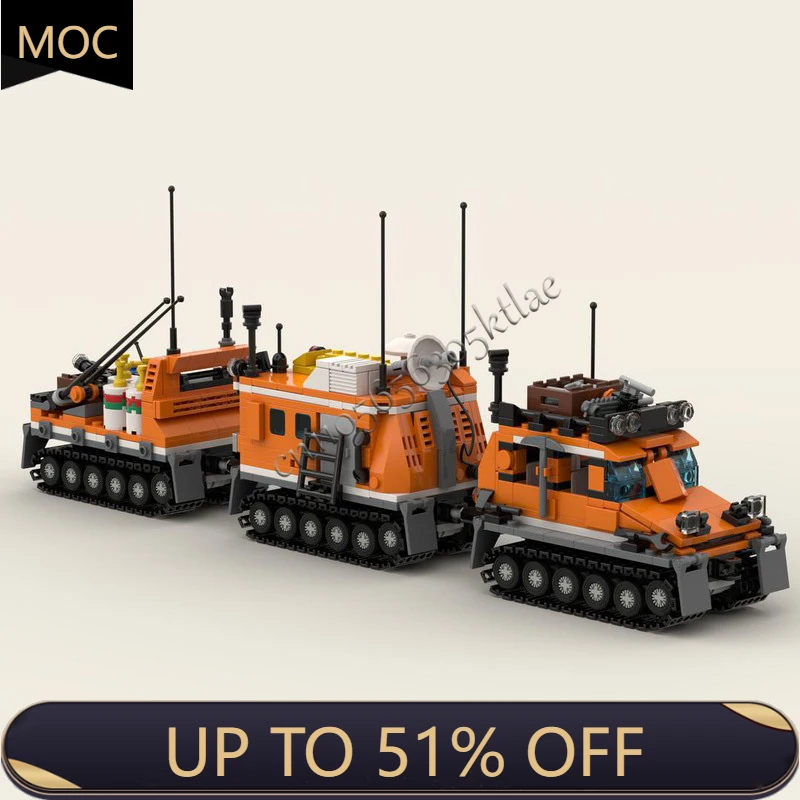 

1093 PCS MOC City Car Tracked Ice Exploration Vehicle Model Technology Building Block Creative Kids Toys Surprise Halloween Gift