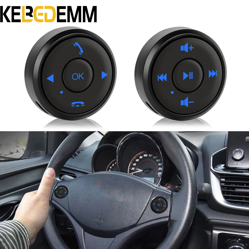 

Car Motorcycle Steering Wheel MP3 Music Play ForIOS Android Tablet Wireless Media Bluetooth-compatible Button Remote Controller