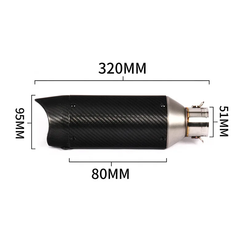 51mm Motorcycle Exhaust Pipe Carbon Fiber Escape Moto Modified ARROW Pipe GP Sport Racking Bike R1 R6 Z750 MT09 TMAX 530 CB650
