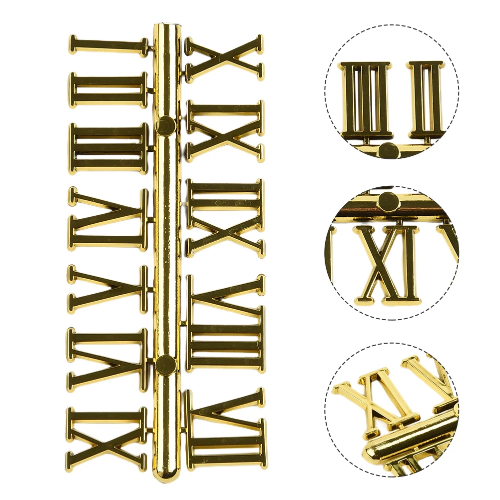 Quartz Needle Wall Clock Numbers Replacement Parts DIY Kit with Roman and Arabic Numerals for Personalized Wall Clock Creation