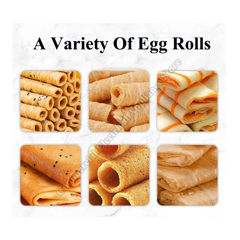Commercial Egg Roll Liquid Gas Stall Rotating Non-stick Six-sided Thickened Ice Cream Cone Crispy Egg Roll Machine