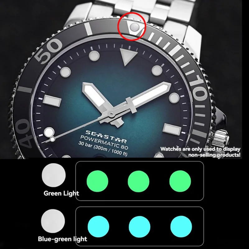 Blue Green Luminous Bead for Tissot Sea Star T120 407 Series Scale Circle Night Pearl No Base Timing Circle Drip Glue Parts
