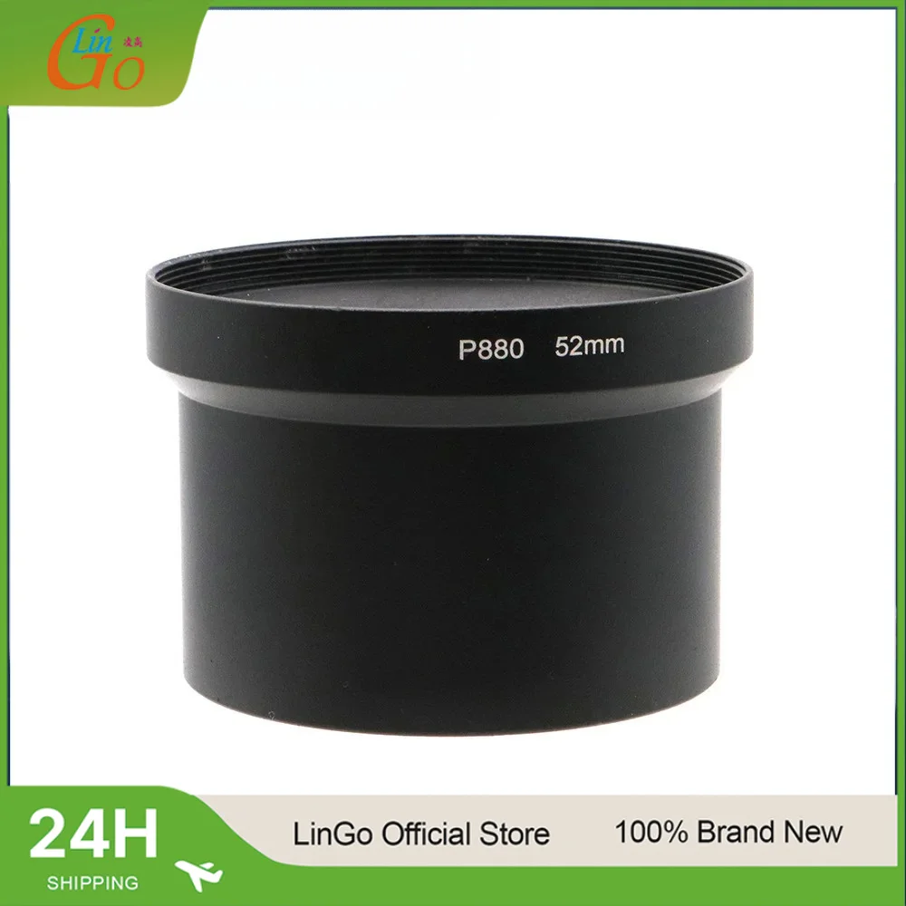 LinGo P880 – Tube adaptateur de filtres d'objectif 52mm, pour objectif Zoom Kodak Easyshare