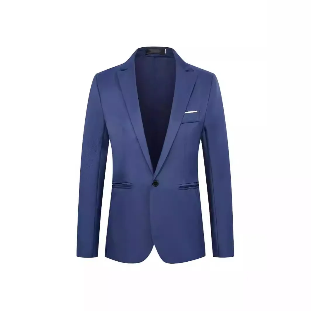 1-B1  Amazon Foreign Trade Men's Suit Coat Solid Color Slim Fit Single Row One Button Youth Fashion Casual Single Suit