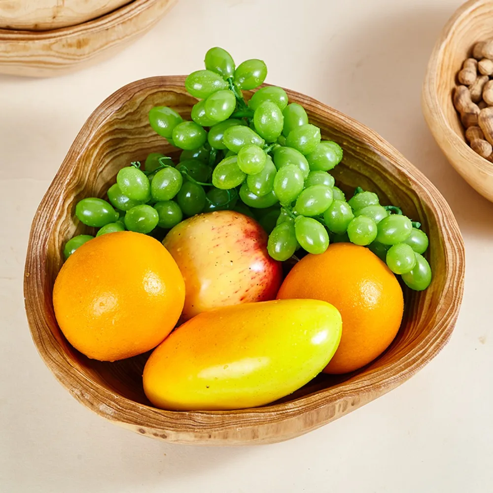 

Creative Irregular Shape Wooden Salad Bowl Natural Material Polished Serving Bowl Retro Food Mixing Bowl Vegetable