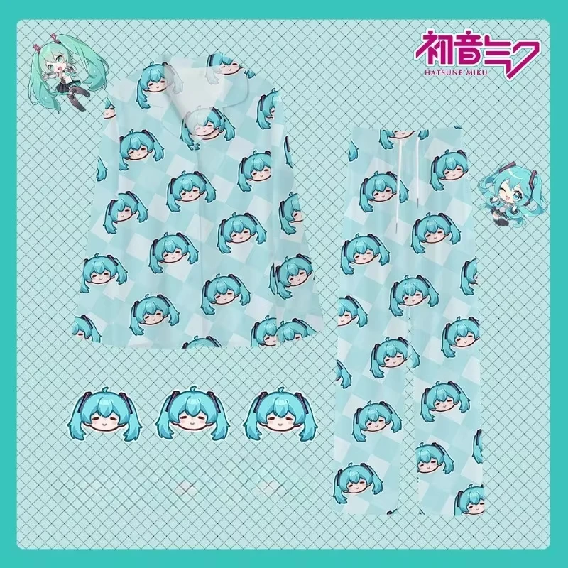 2026-new-hatsune-miku-anime-cartoon-girl-long-sleeve-pajamas-unique-and-kawaii-breathable-and-comfortable-home-wear-set-fashion
