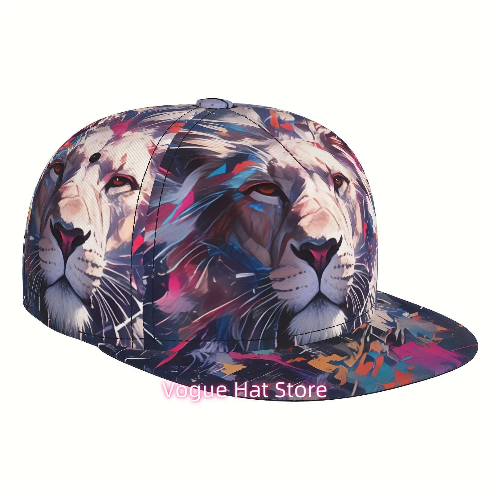 1pc, Baseball Cap, Golf Cap, White Lion, Men's and Women's Sports Fashion, Suitable for Seasonal Running Exercise Lion pattern