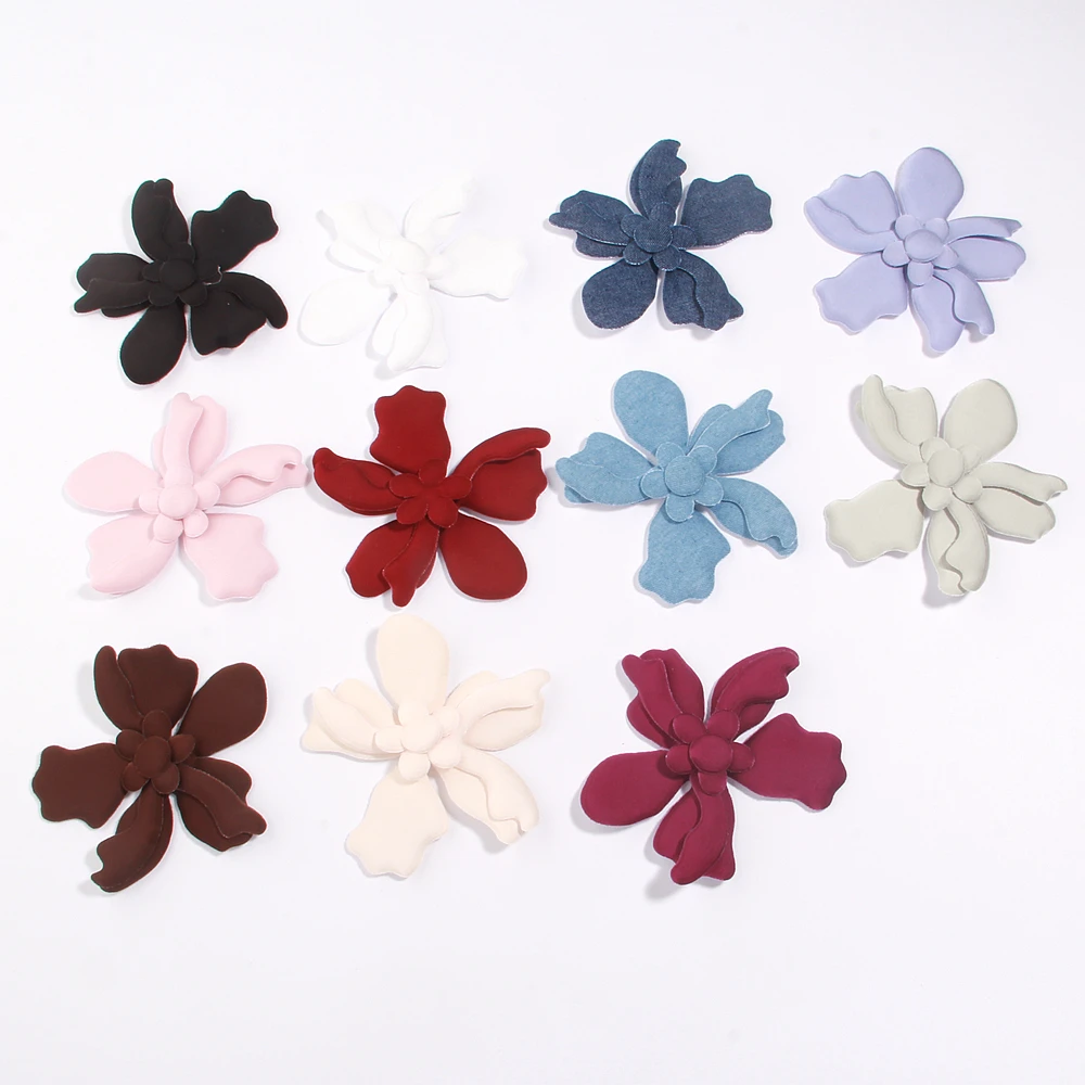 Tela vaquera bordada hecha a mano de estilo europeo de 10cm, decoración de pecho de flores, accesorios de flores para zapatos, arte de tela hecho a mano