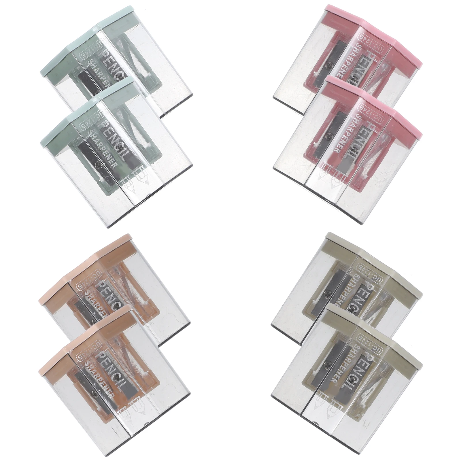 

8pcs Portable Plastic Pencil Sharpener Manual For Colored Pencils Kids Students Lightweight Multi-Functional Mini Sharpener For