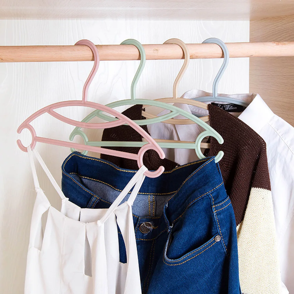 

40Pcs Plastic 's Windproof Hangers Eco-Friendly Clothes Hanging Racks Home Use