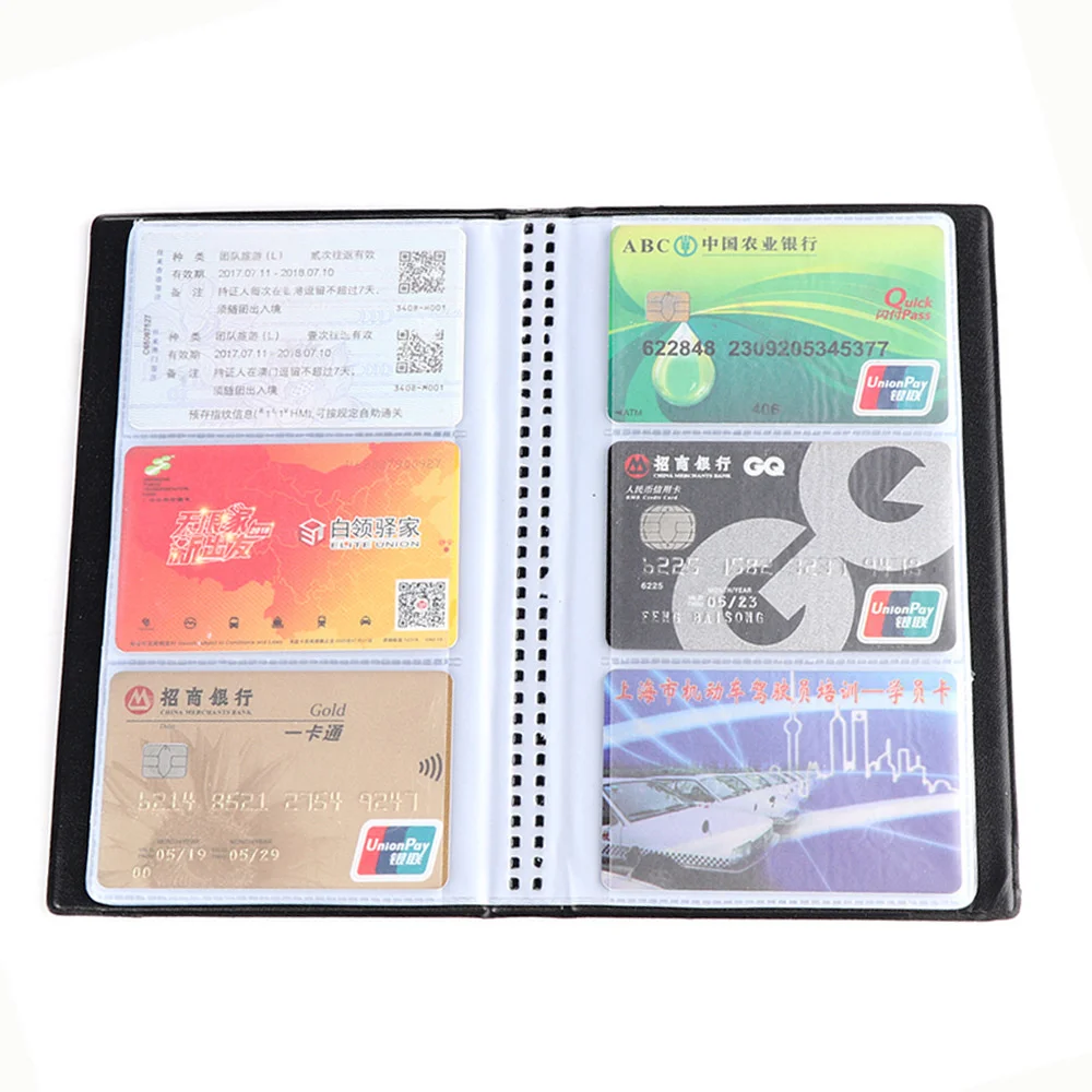 40~300Slots Card Album PU Cards ID Credit Card Holder Book Case Organizer Business Cards ID Container Credit Card Holder Case