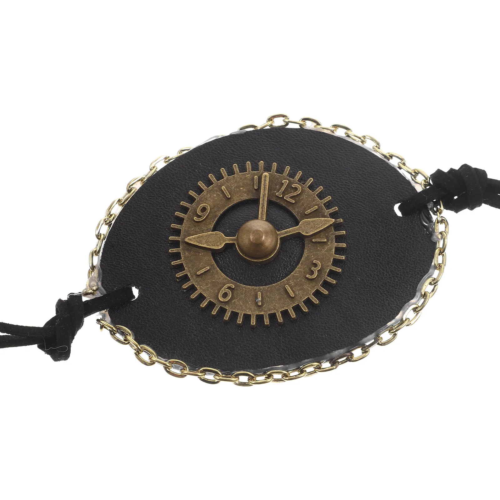 

Single Eye Patch Retro Gear PU Eye Cover Comfortable Breathable Party Cosplay Accessory Halloween Pirate Costume