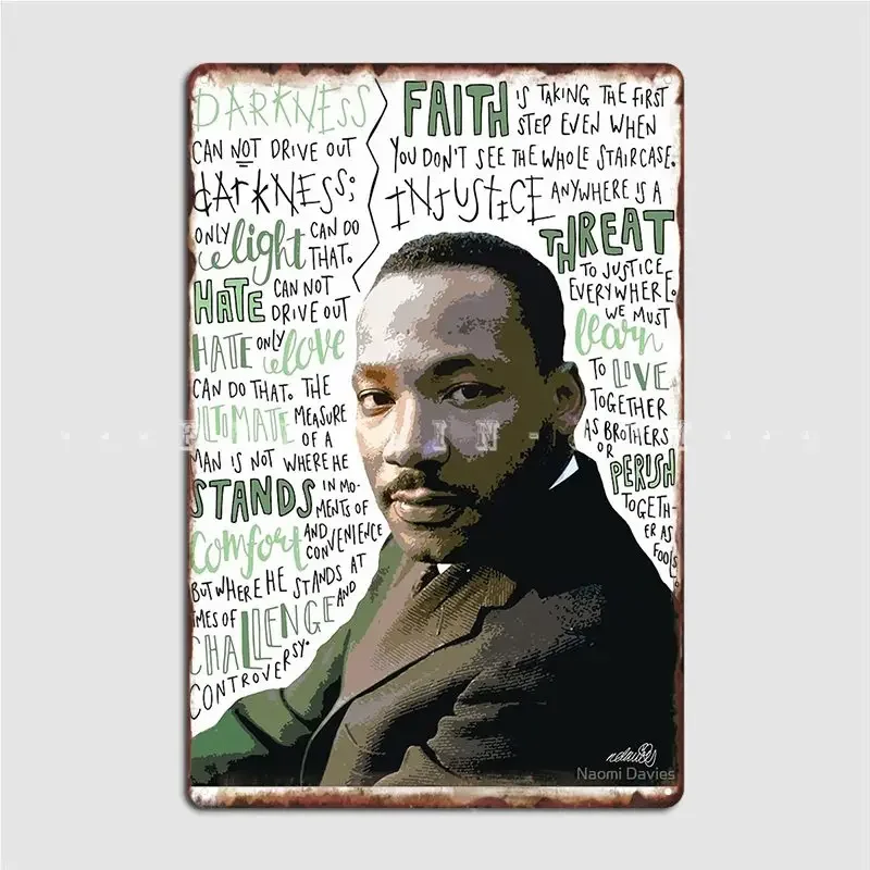 Martin Luther King Metal Sign Cinema Garage Mural Funny Plaques Tin Sign Posters