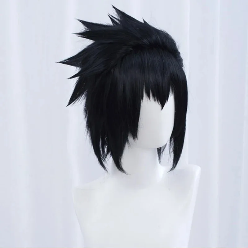 

aaa12 3Sasuke Uchiha Men Short Black Anime Cosplay Heat Resistant Synthetic Hair Wigs + Free Wig Cap