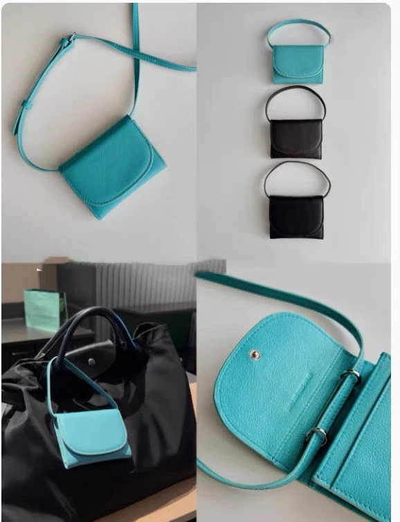 

Eye-ching Multi-Functional Card Holder Wallet Coin Purse with Two Straps Simple Design Cact Size PU Leather
