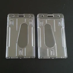 Staff Work ID Thumb Card Cover Case Sleeve Hard Plastic Name Badge Holder Pass Bus Business Credit Card Sleeve Protector
