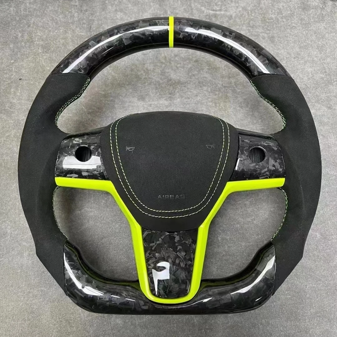 عجلة قيادة مخصصة من ألياف الكربون على شكل حرف D للتركيز MK3 MK2 MK4 نمط التصميم الرياضي مع مادة جلدية #6