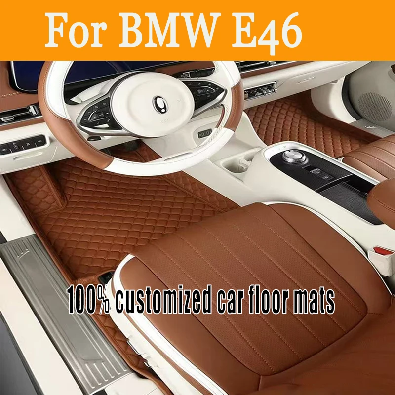 

Автомобильные коврики на заказ для BMW E46 1998 1999 2000 2001 2002 2003, авто роскошные кожаные мужские и женские автомобильные коврики с полным покрытием