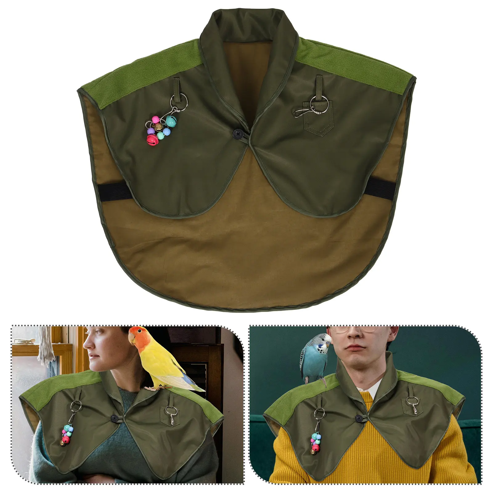 Heavy-Duty Parrot Shoulder Protector Reusable Polyester Anti-Scratch Anti-Bite Bird Clothes Protector for Training Shoulder Neck