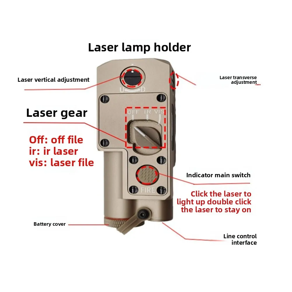 M600/M300 flashlight with base CQBL metal laser pointer red laser IR return side can be equipped with M600/M300