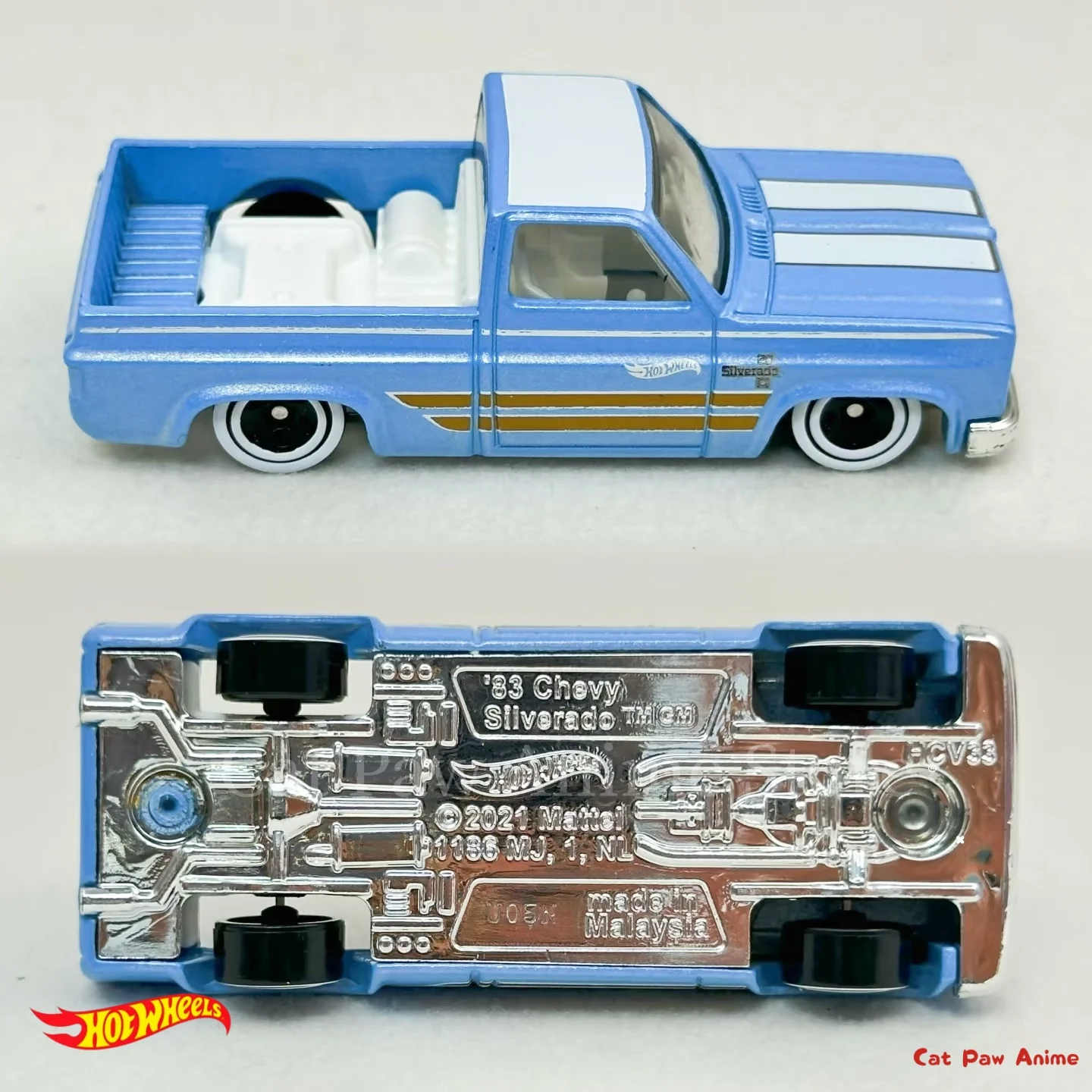 ماتيل هوت ويلز شيفروليه سيلفرادو شاحنة بيك اب 1983 سيارة رياضية لعبة مجسمة لهواة جمع دييكاست السكك الحديدية مركبة السيارات