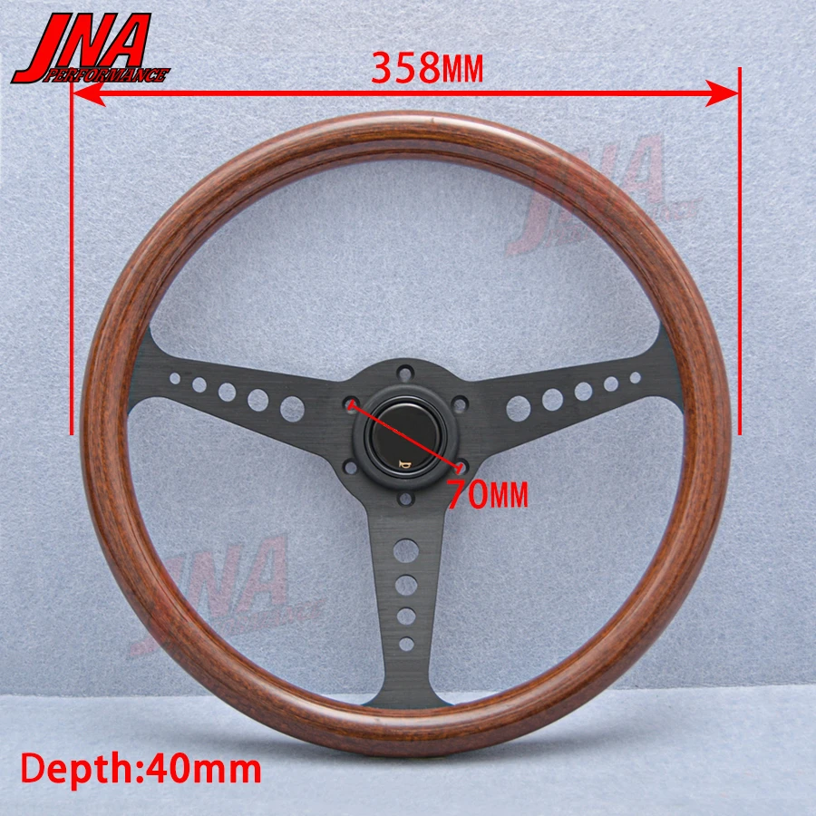 358mm California Heritage Indy Steering Wheel Classic Mahogany Wood Film Steer Wheel PC-ST54