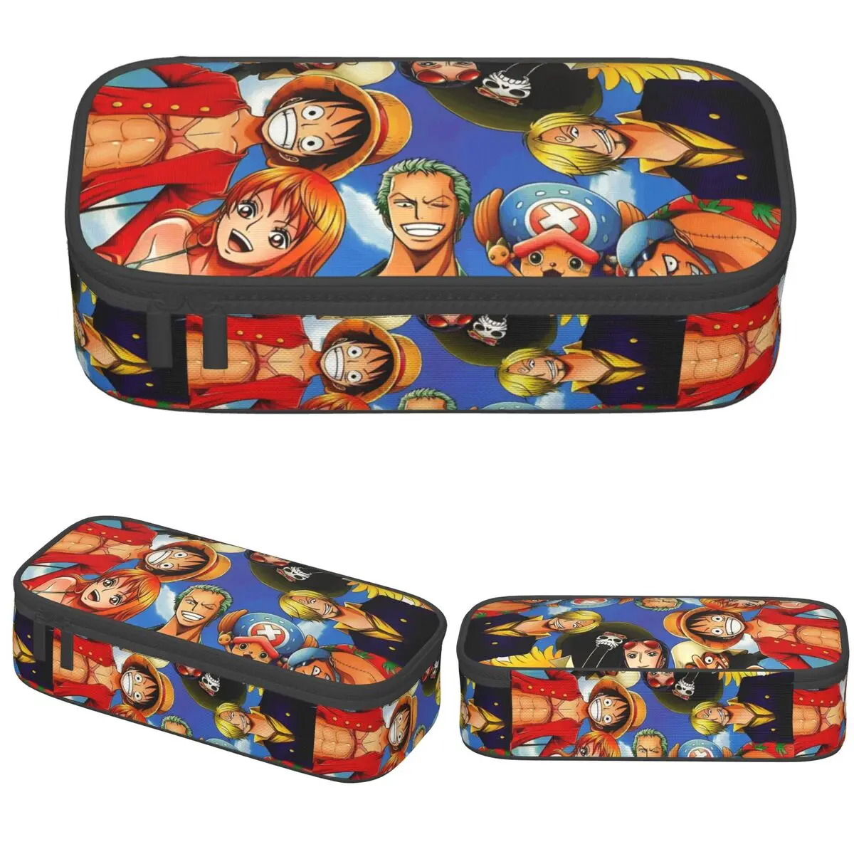 

Пеналы One Piece с Луффи, пеналы для ручек в стиле манга, вместительные пеналы для девочек и мальчиков, косметички, школьные принадлежности, подарки, канцелярские товары