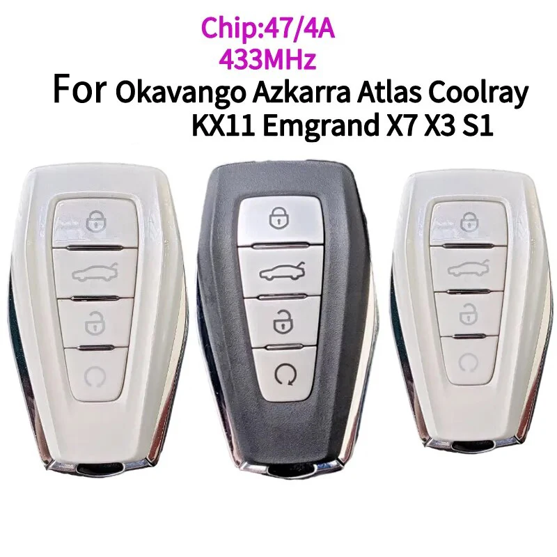 

Original Car Keyless Smart Remote Key 433Mhz 4A/47 Chip For Geely Okavango Azkarra Atlas Coolray KX11 Emgrand X7 X3 S1