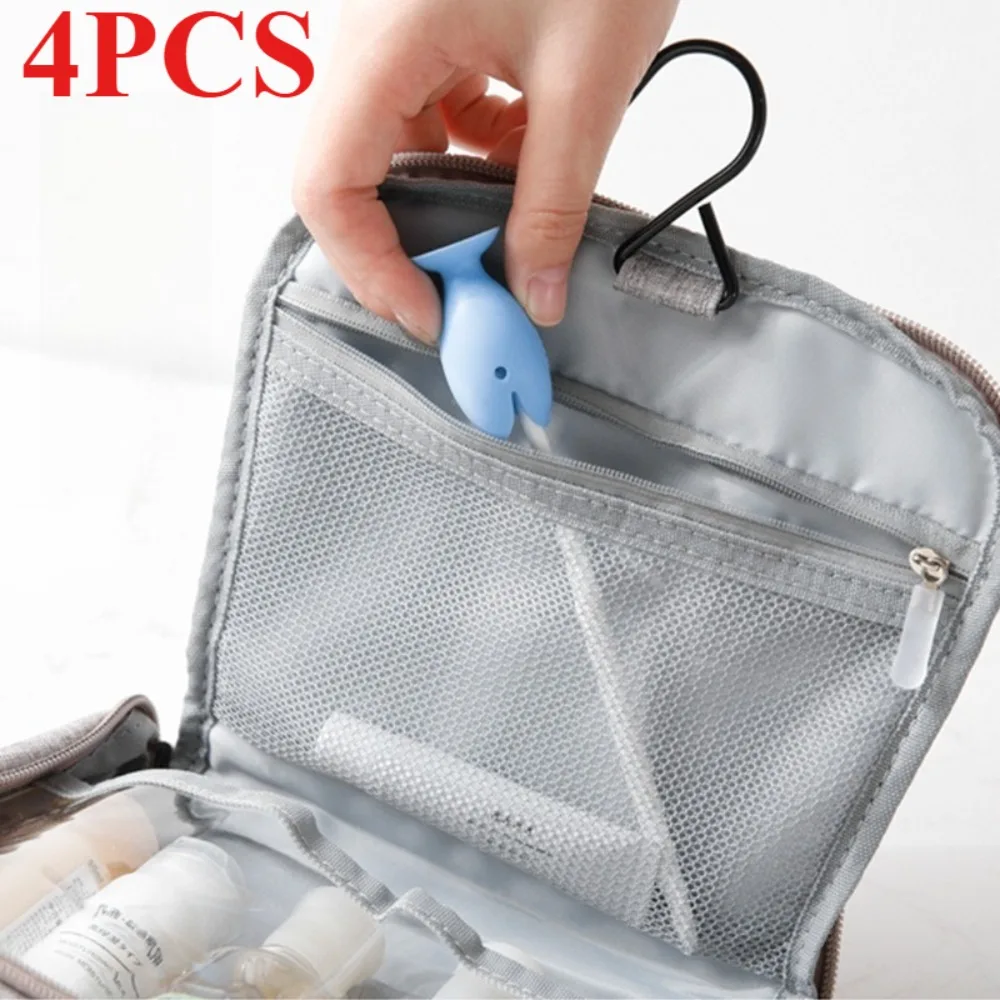 

Силиконовый держатель для зубных щеток в форме рыбки, 4 шт., стоячая стойка для хранения, портативная дорожная защитная крышка для головки зубной щетки, аксессуары для ванной комнаты