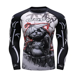 Cody Lundin Panda Printed Tight Gym Tight Shirts Anti-uv Male Jiu Jitsu Long Sleeve Rash Guard Grapping  Sublimation Shirts
